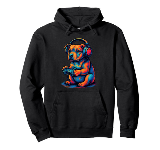 American Staffordshire Terrier Gamer Hoodie - Aesthetic Graphic Unisex - T-Shirt, Sweatshirt, Hoodie