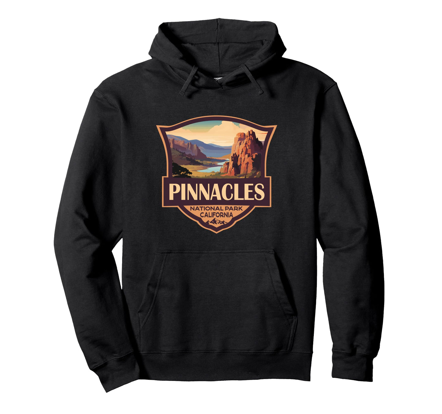 Pinnacles National Park Illustration Badge Hoodie - Minimalist Print Unisex - T-Shirt, Sweatshirt, Hoodie