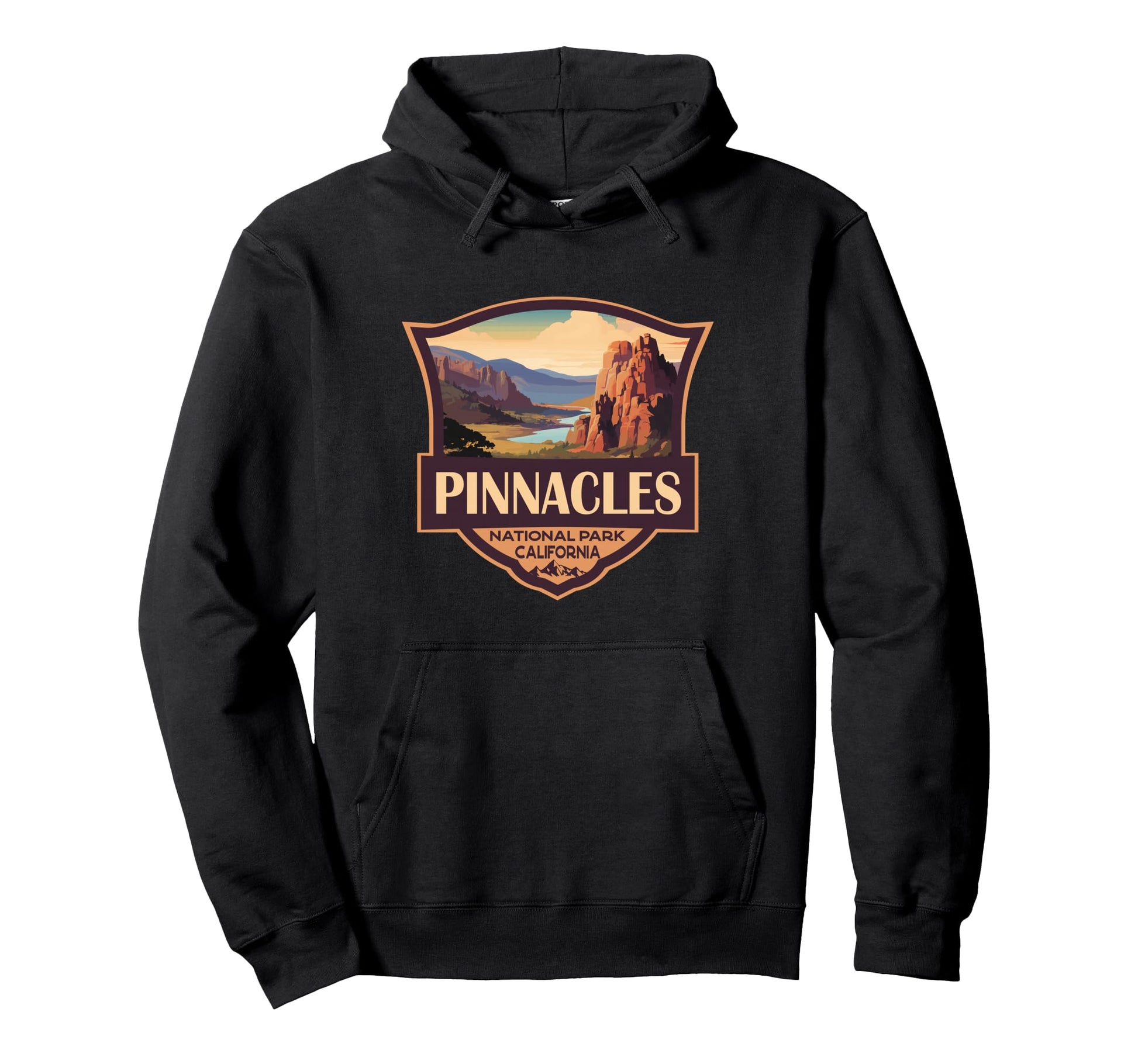 Pinnacles National Park Illustration Badge Hoodie - Minimalist Print Unisex - T-Shirt, Sweatshirt, Hoodie