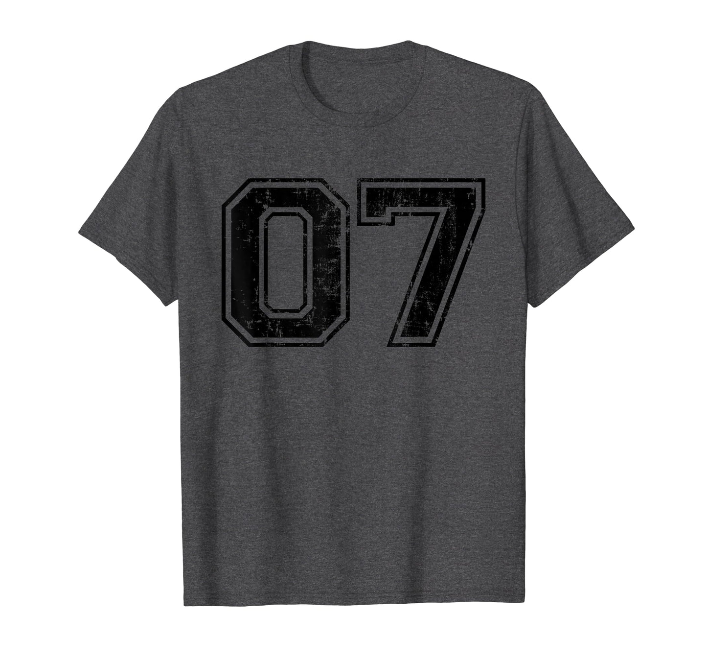 Number 07 Seven Varsity Distressed Sport T-Shirt - Unique Graphic Unisex - T-Shirt, Sweatshirt, Hoodie