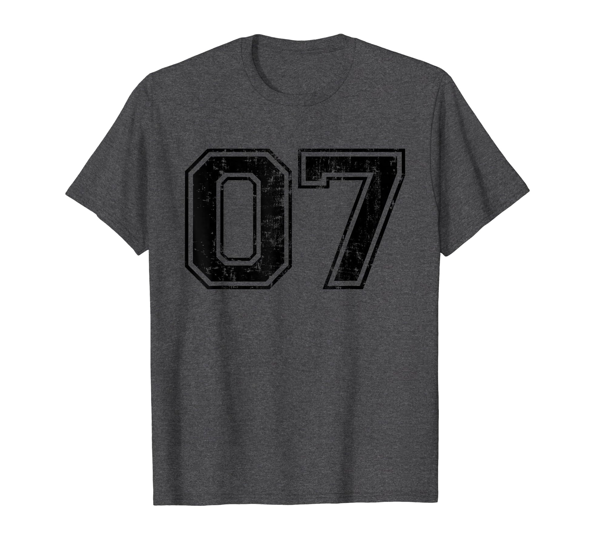 Number 07 Seven Varsity Distressed Sport T-Shirt - Unique Graphic Unisex - T-Shirt, Sweatshirt, Hoodie
