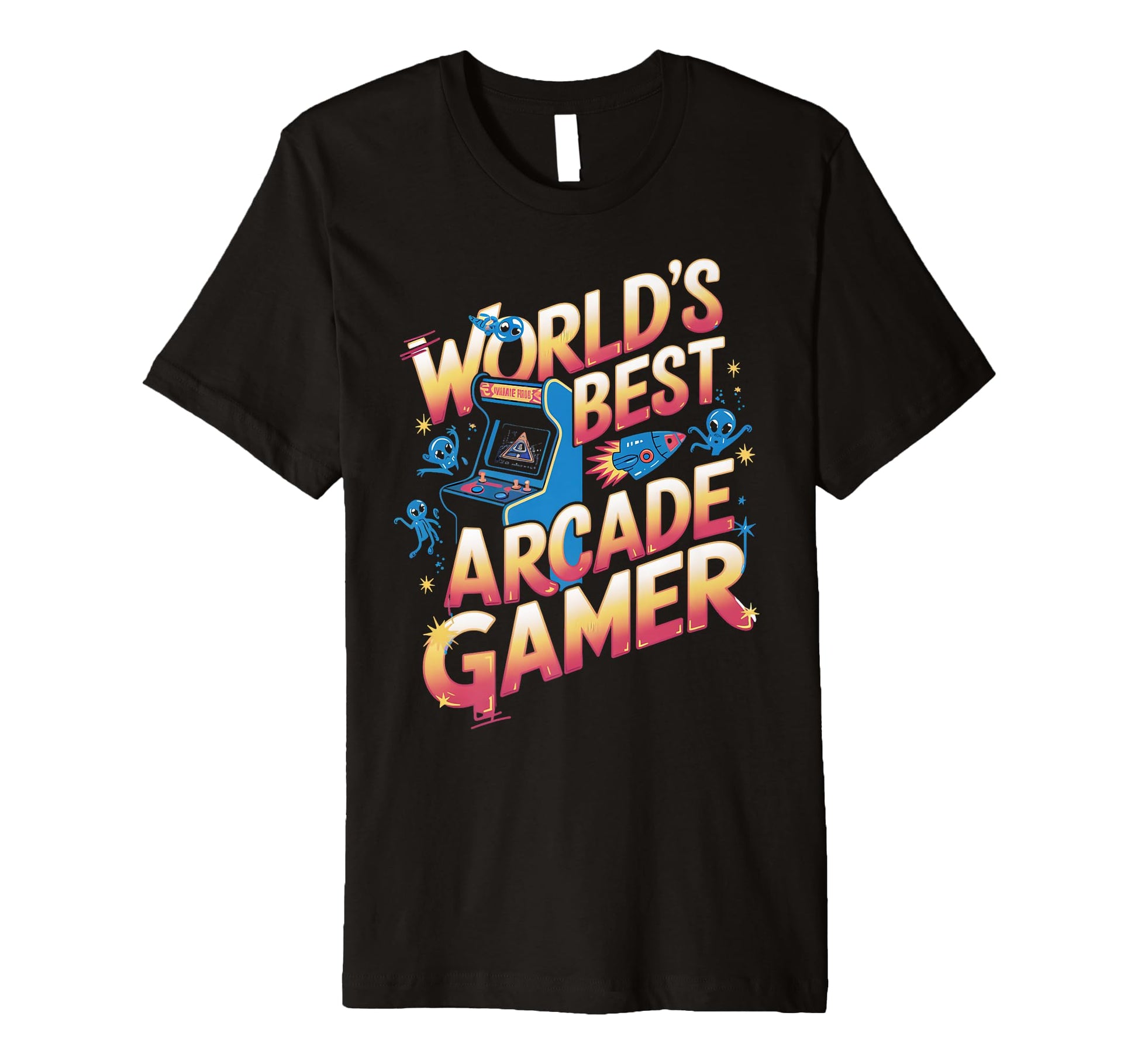 Worlds Best Arcade Gamer Gaming Video T-Shirt - Trendy Graphic for Adults - T-Shirt, Sweatshirt, Hoodie