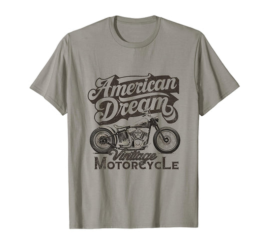 American Dream And Motorcycle T-Shirt - Minimalist Print for Adults - T-Shirt, Sweatshirt, Hoodie