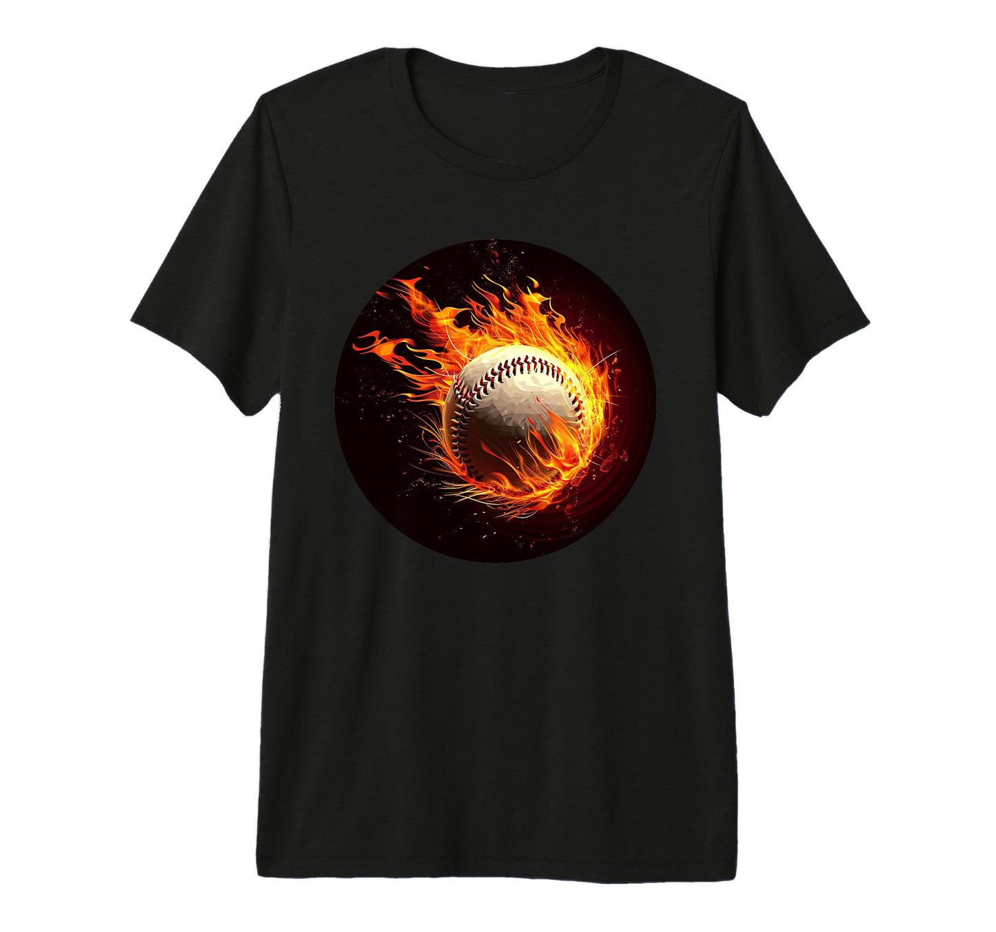Meteorite Baseball Fire And Flames Tri T-Shirt - Streetwear Style Unisex - T-Shirt, Sweatshirt, Hoodie