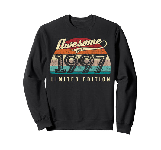 Awesome Since 1997 29Th Birthday Sweatshirt - Fun Novelty Design for Adults - T-Shirt, Sweatshirt, Hoodie