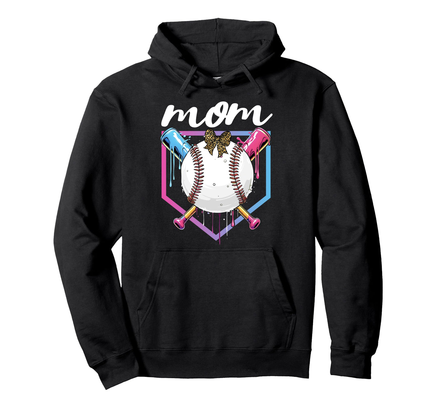 Baseball Drip Mom Bow Baseball Mothers Day Hoodie - Minimalist Print Unisex - T-Shirt, Sweatshirt, Hoodie