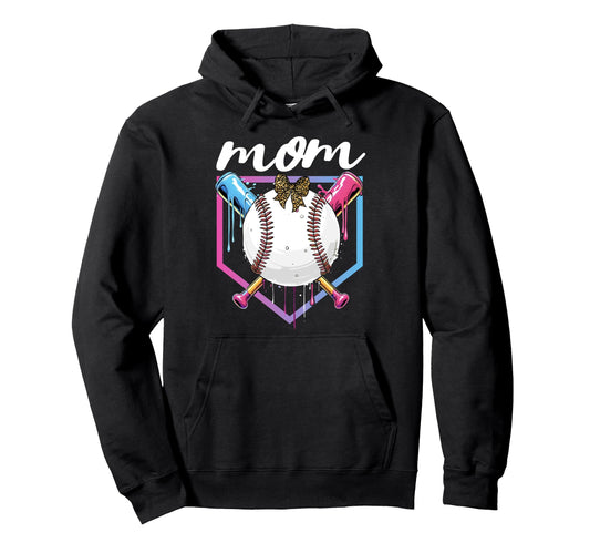 Baseball Drip Mom Bow Baseball Mothers Day Hoodie - Minimalist Print Unisex - T-Shirt, Sweatshirt, Hoodie