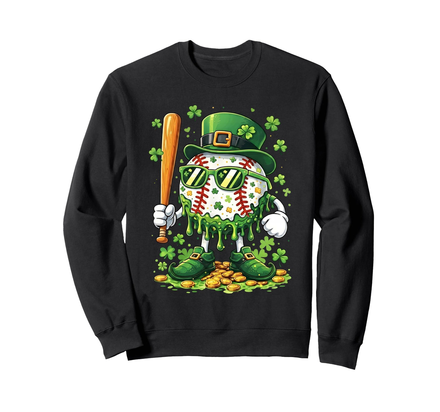 Baseball St Patricks Day Carnival Sweatshirt - Custom Art Print Unisex - T-Shirt, Sweatshirt, Hoodie
