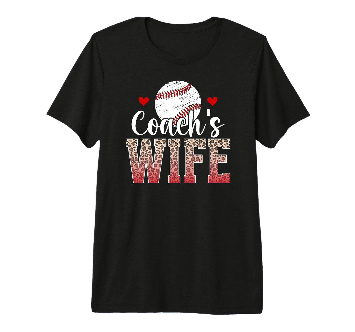 Baseball Coachs Wife Leopard Wife T-Shirt - Graphic Print Men Women - T-Shirt, Sweatshirt, Hoodie
