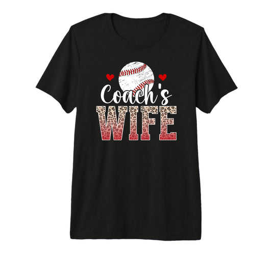 Baseball Coachs Wife Leopard Wife T-Shirt - Graphic Print Men Women - T-Shirt, Sweatshirt, Hoodie