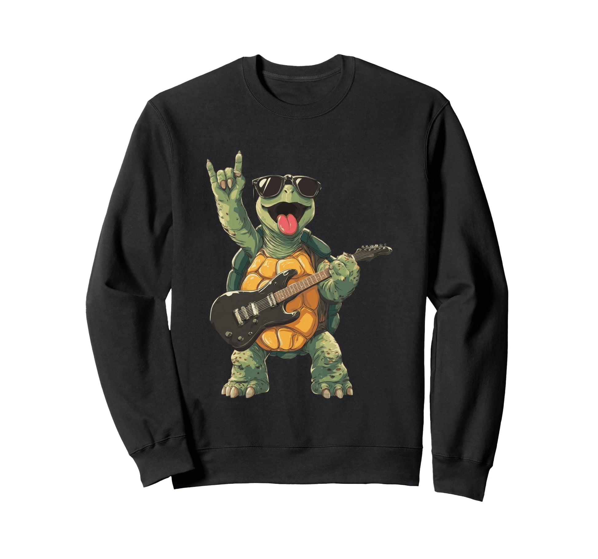 Rock Turtle Funny Animal Music Sweatshirt - Minimalist Print for Adults - T-Shirt, Sweatshirt, Hoodie