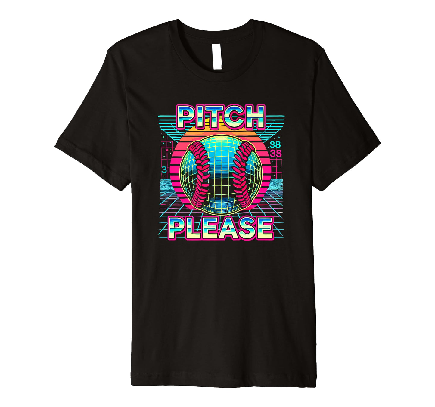 Pitching Baseball Pitch Please Vaporwave T-Shirt - Custom Art Print Unisex - T-Shirt, Sweatshirt, Hoodie