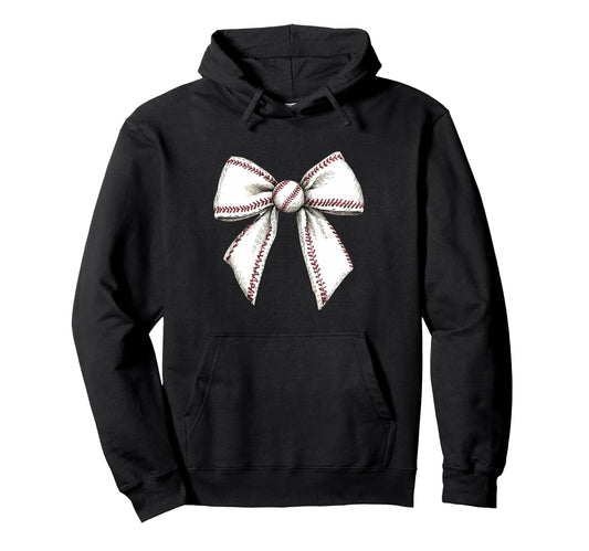 Baseball Coquette Bow Baseball Mom Hoodie - Streetwear Style for Adults - T-Shirt, Sweatshirt, Hoodie