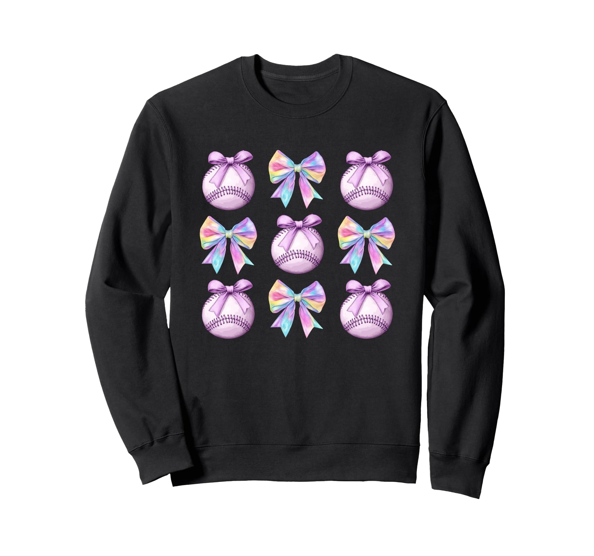 Baseball Coquette Bows Purple Trendy Sweatshirt - Trendy Graphic Men Women - T-Shirt, Sweatshirt, Hoodie