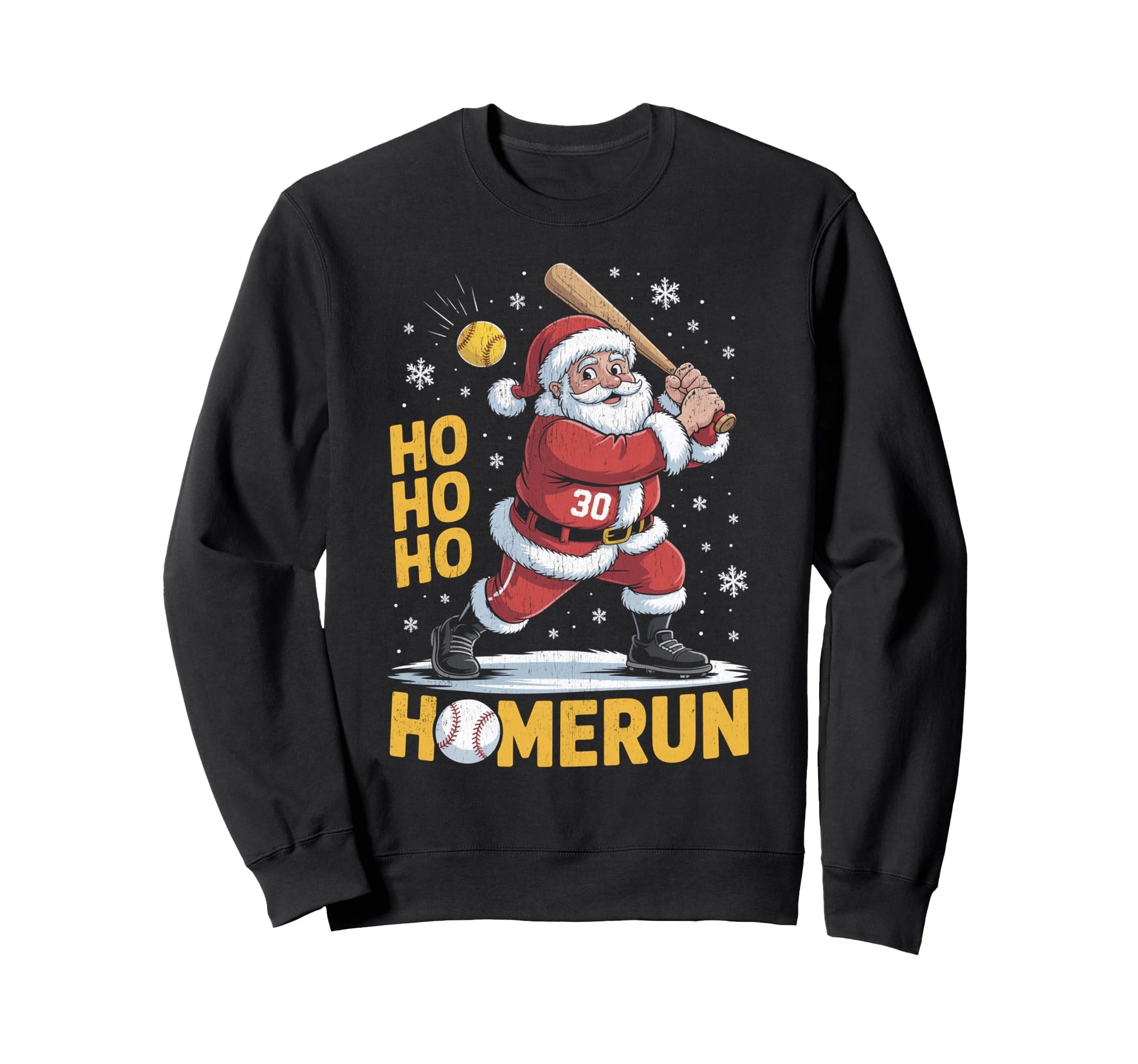 Ho Ho Home Run Funny Baseball Lover Sweatshirt - Trendy Graphic Unisex - T-Shirt, Sweatshirt, Hoodie
