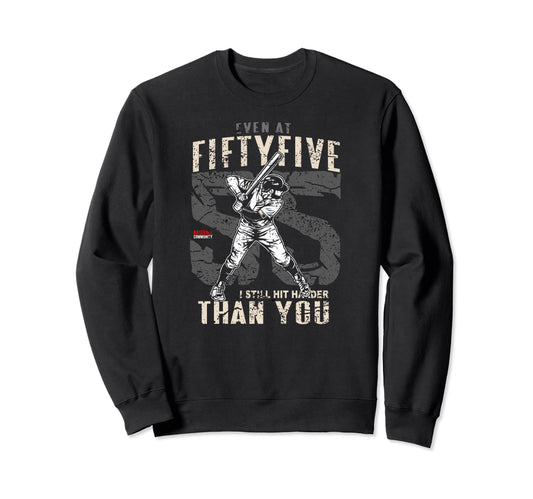 55Th Birthday Baseball Lover Sweatshirt - Minimalist Print for Adults - T-Shirt, Sweatshirt, Hoodie
