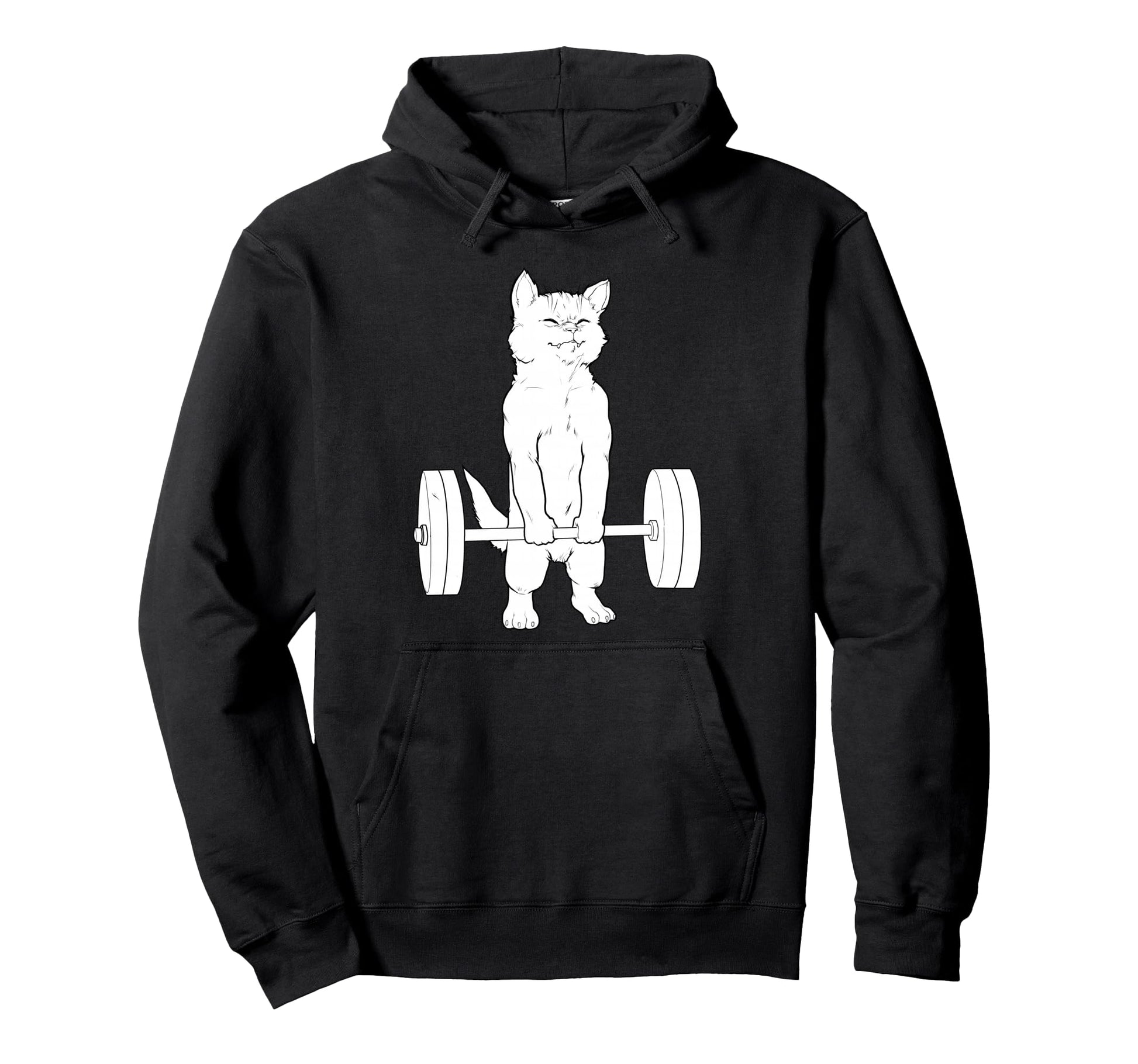 Cat Deadlift Powerlifting Hoodie - Unique Graphic Unisex - T-Shirt, Sweatshirt, Hoodie