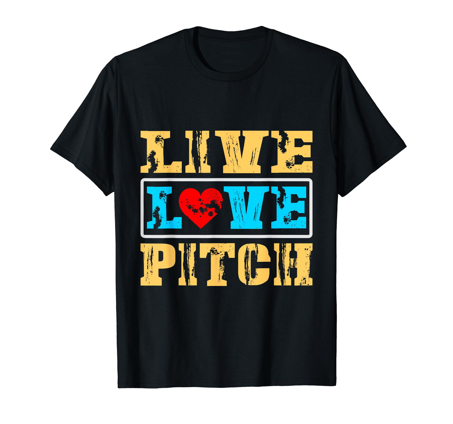 Distressed Softball Pitcher Live Love T-Shirt - Minimalist Print Unisex - T-Shirt, Sweatshirt, Hoodie
