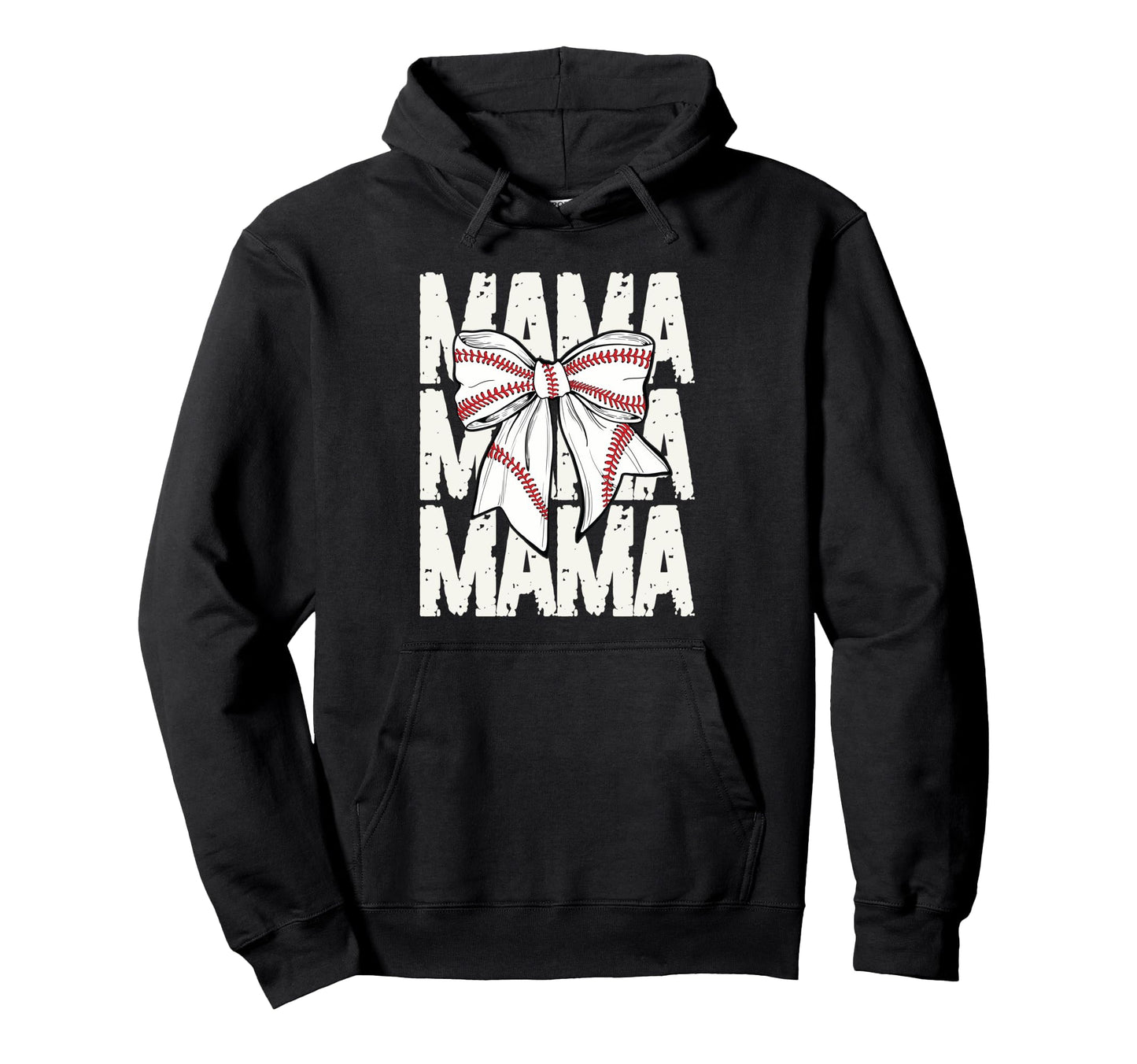 Baseball Mama Coquette Bow Sports Mom Hoodie - Unique Graphic Unisex - T-Shirt, Sweatshirt, Hoodie