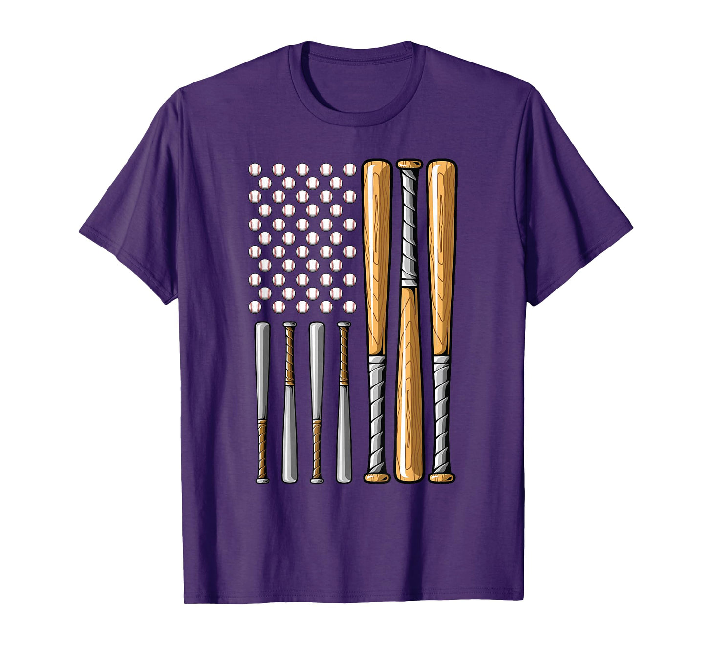 Baseball American Flag Baseball T-Shirt - Casual Everyday Wear for Adults - T-Shirt, Sweatshirt, Hoodie
