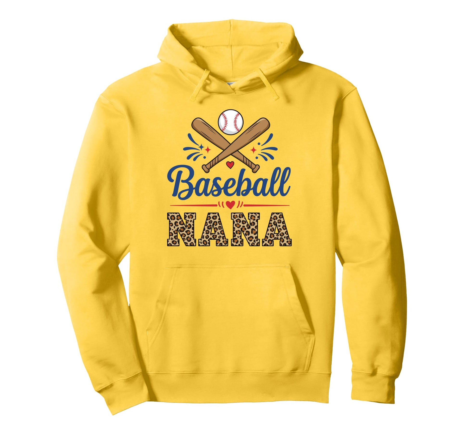 Baseball Nana Leopard And Heart Hoodie - Novelty Apparel Unisex - T-Shirt, Sweatshirt, Hoodie