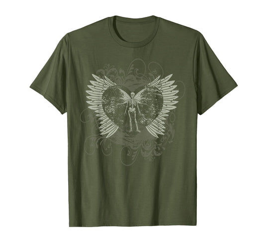 Aesthetic Y2K Fairy Wings Skeleton Alt T-Shirt - Unique Graphic Unisex - T-Shirt, Sweatshirt, Hoodie