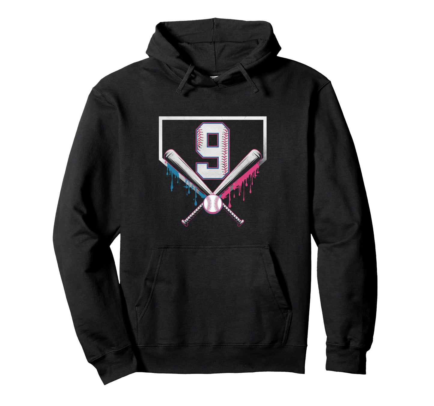 Plate Drip 9Th Birthday Baseball Home Hoodie - Aesthetic Graphic Men Women - T-Shirt, Sweatshirt, Hoodie