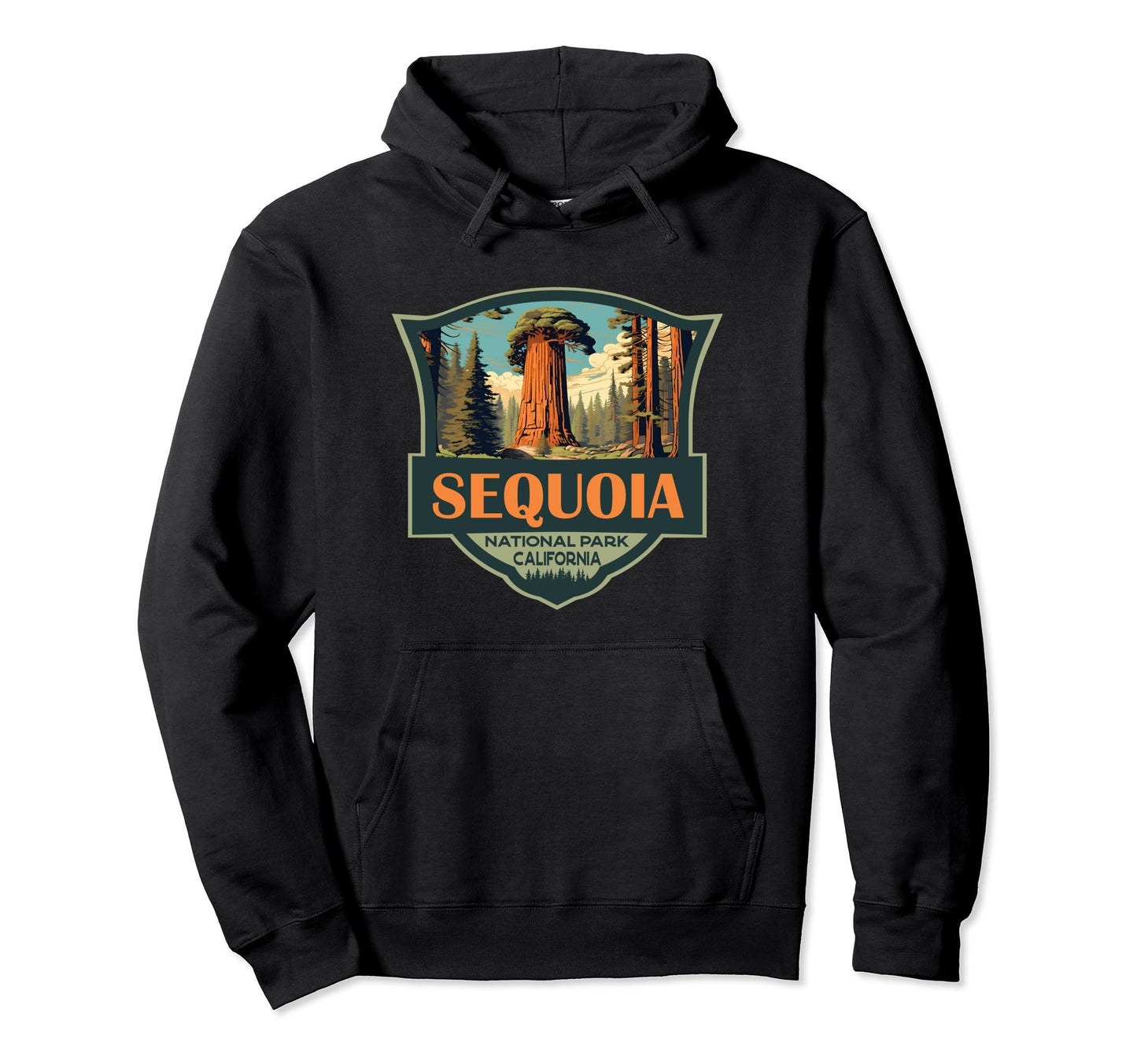 Sequoia National Park Illustration Travel Hoodie - Trendy Graphic Unisex - T-Shirt, Sweatshirt, Hoodie