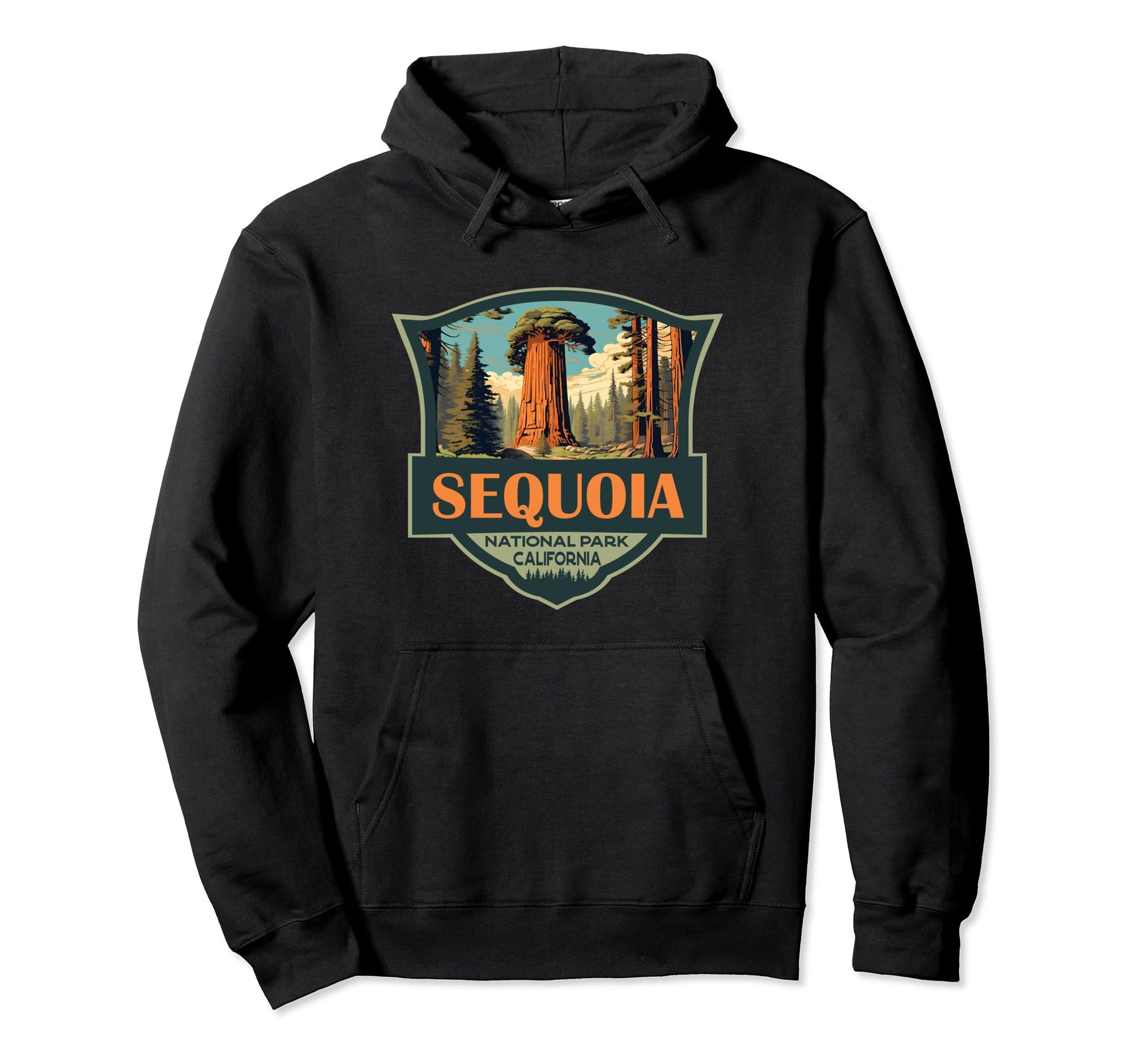 Sequoia National Park Illustration Travel Hoodie - Trendy Graphic Unisex - T-Shirt, Sweatshirt, Hoodie