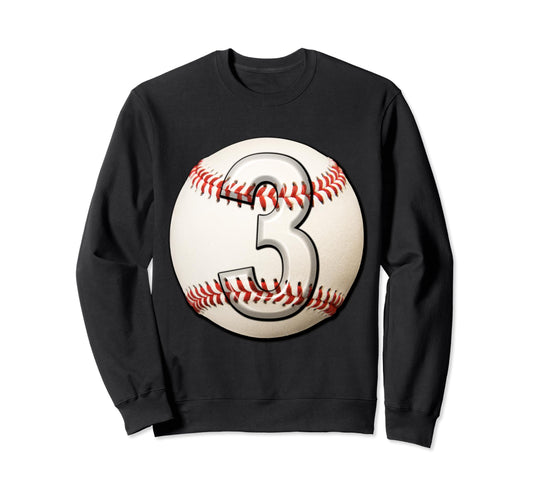 Baseball 3Rd Birthday Sports Sweatshirt - Aesthetic Graphic for Adults - T-Shirt, Sweatshirt, Hoodie
