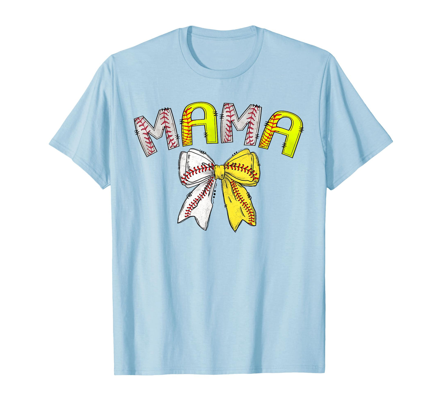 Mama Both Half Baseball Softball T-Shirt - Fun Novelty Design for Adults - T-Shirt, Sweatshirt, Hoodie
