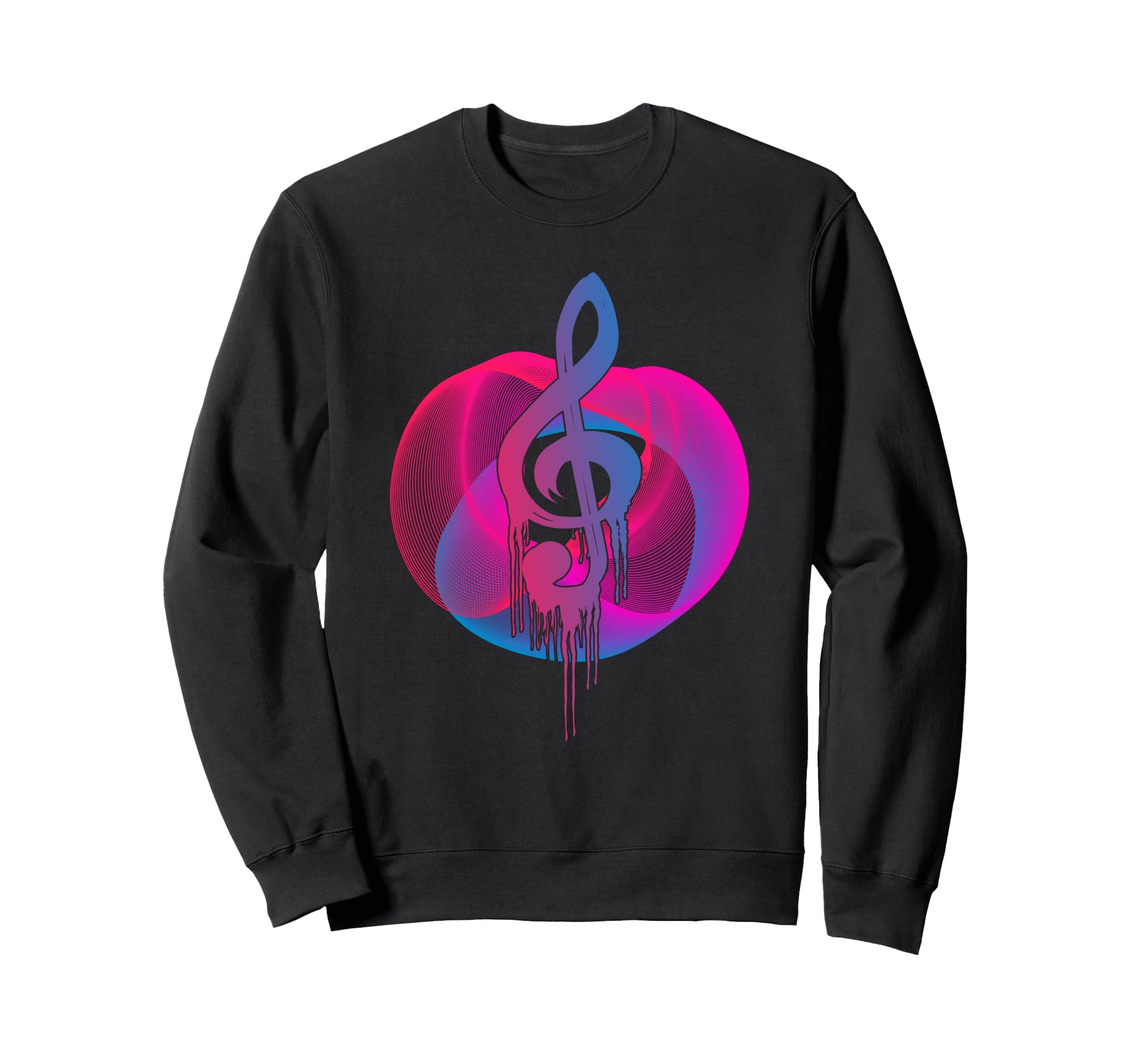 Synthwave Music Lover Treble Clef Sweatshirt - Unique Graphic for Adults - T-Shirt, Sweatshirt, Hoodie