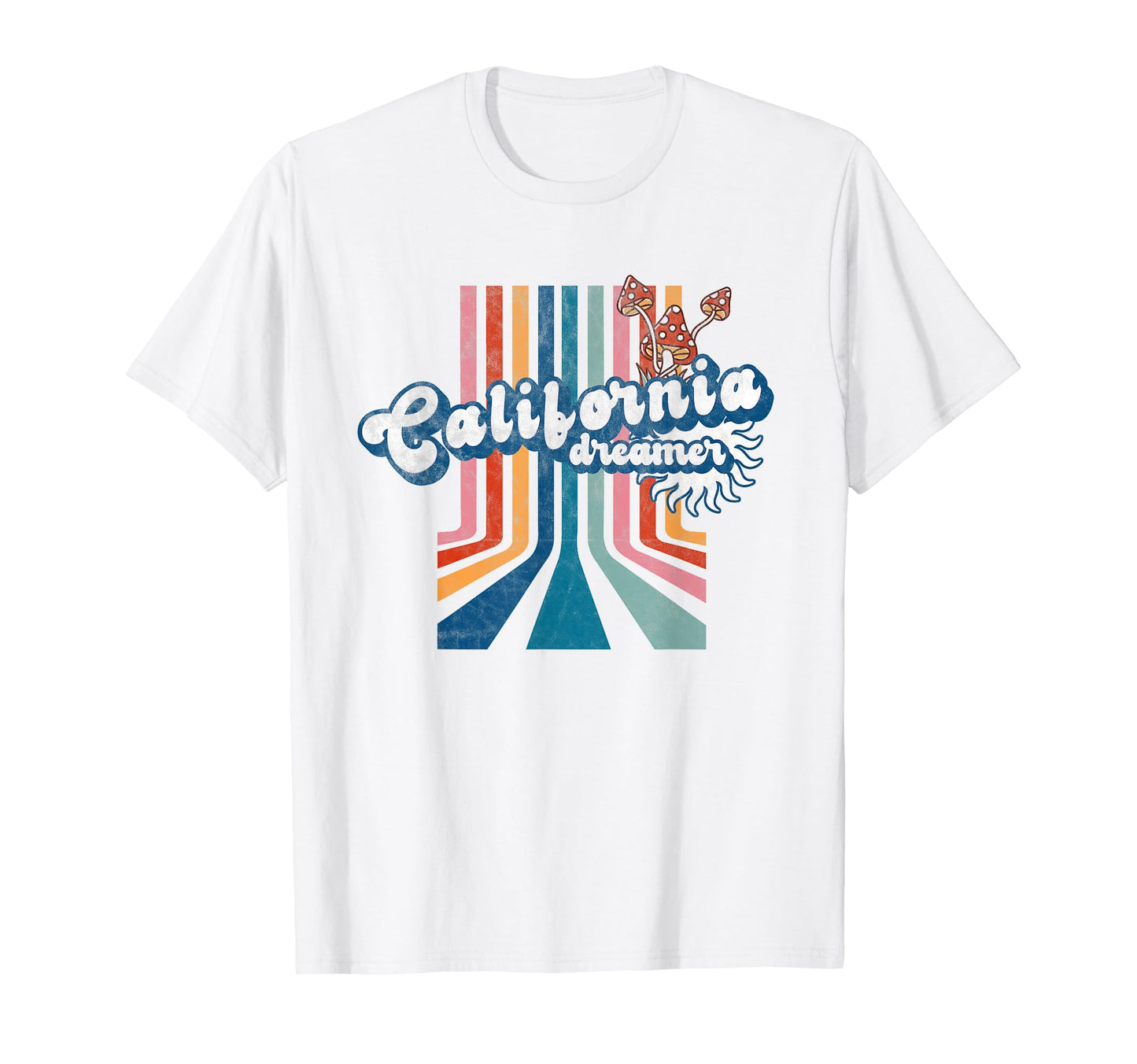 Stripes Grunge California Dreamer T-Shirt - Custom Art Print Unisex - T-Shirt, Sweatshirt, Hoodie