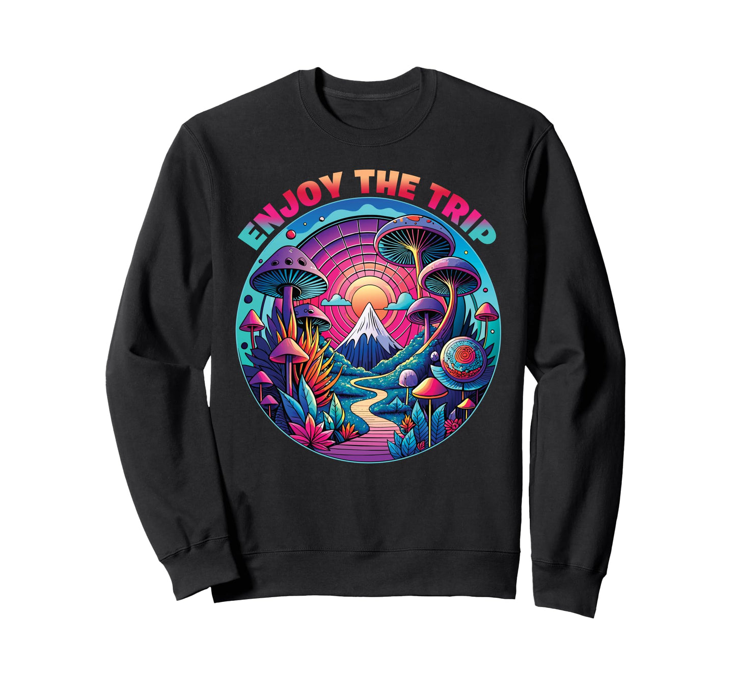 Magic Mushrooms Psychedelic Trip Sweatshirt - Unique Graphic Unisex - T-Shirt, Sweatshirt, Hoodie