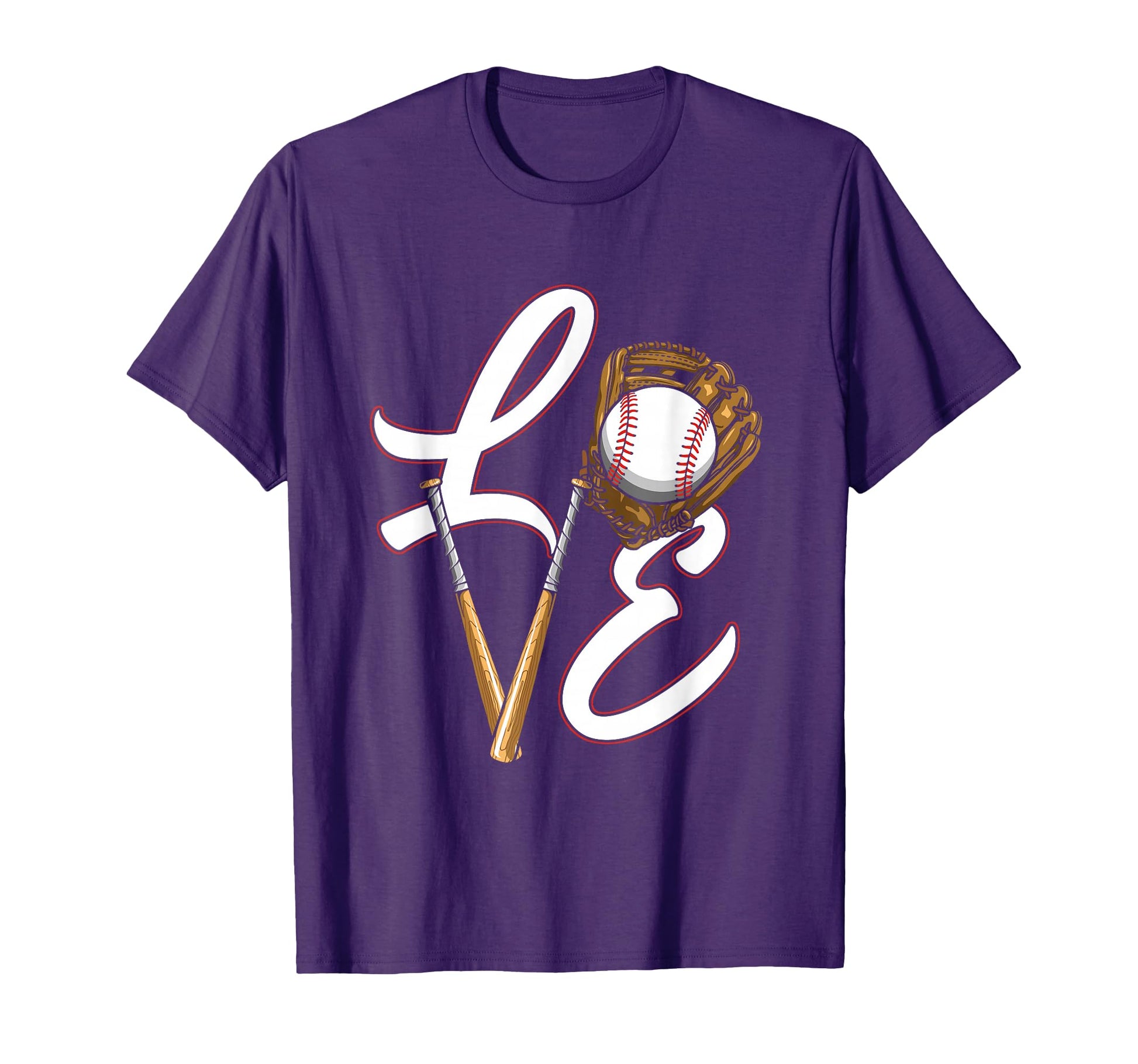 Softball Baseball Love Glove T-Shirt - Casual Everyday Wear Men Women - T-Shirt, Sweatshirt, Hoodie