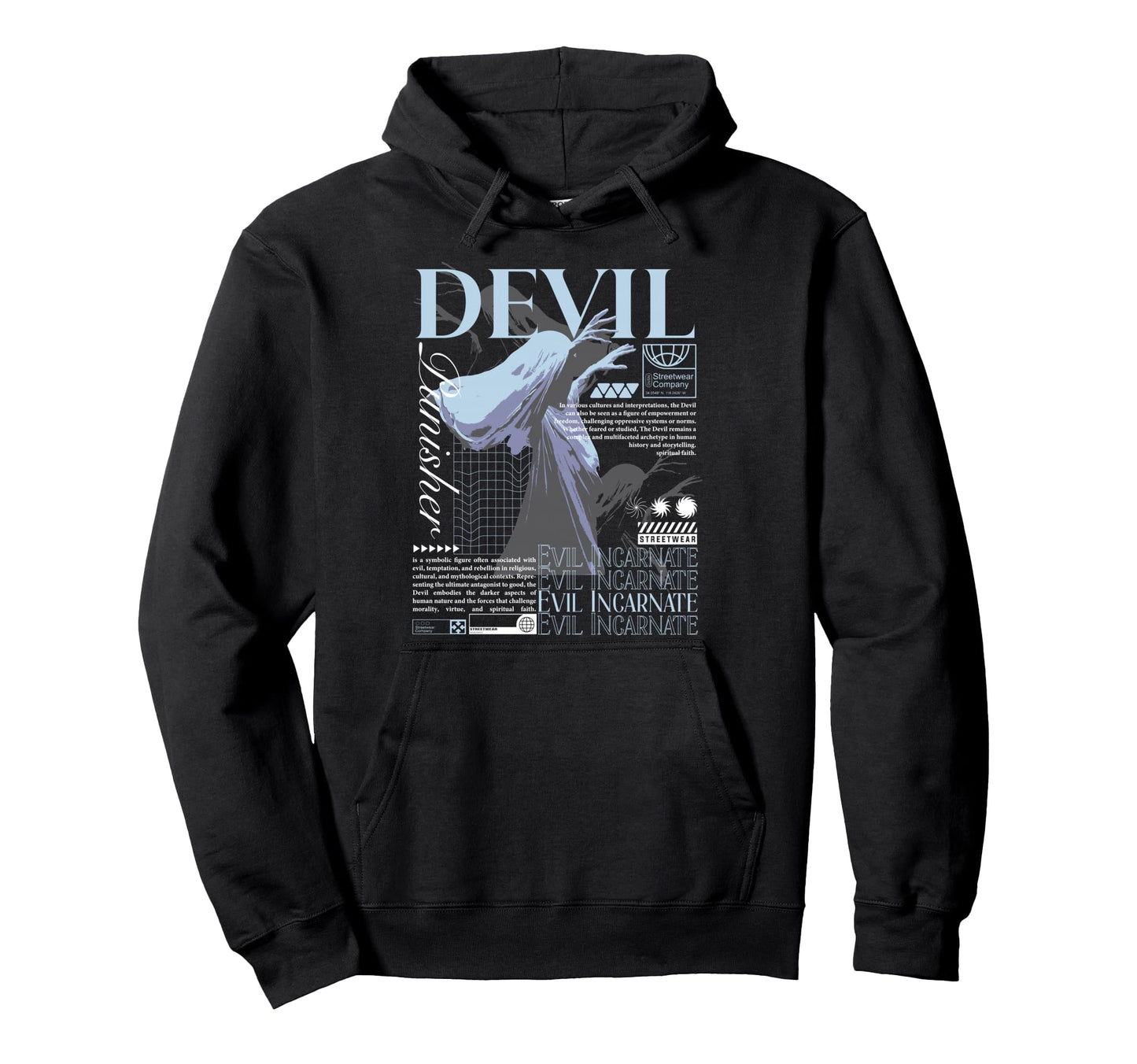 Y2K Devil Bold Urban Graffiti Aesthetic Hoodie - Novelty Apparel for Adults - T-Shirt, Sweatshirt, Hoodie