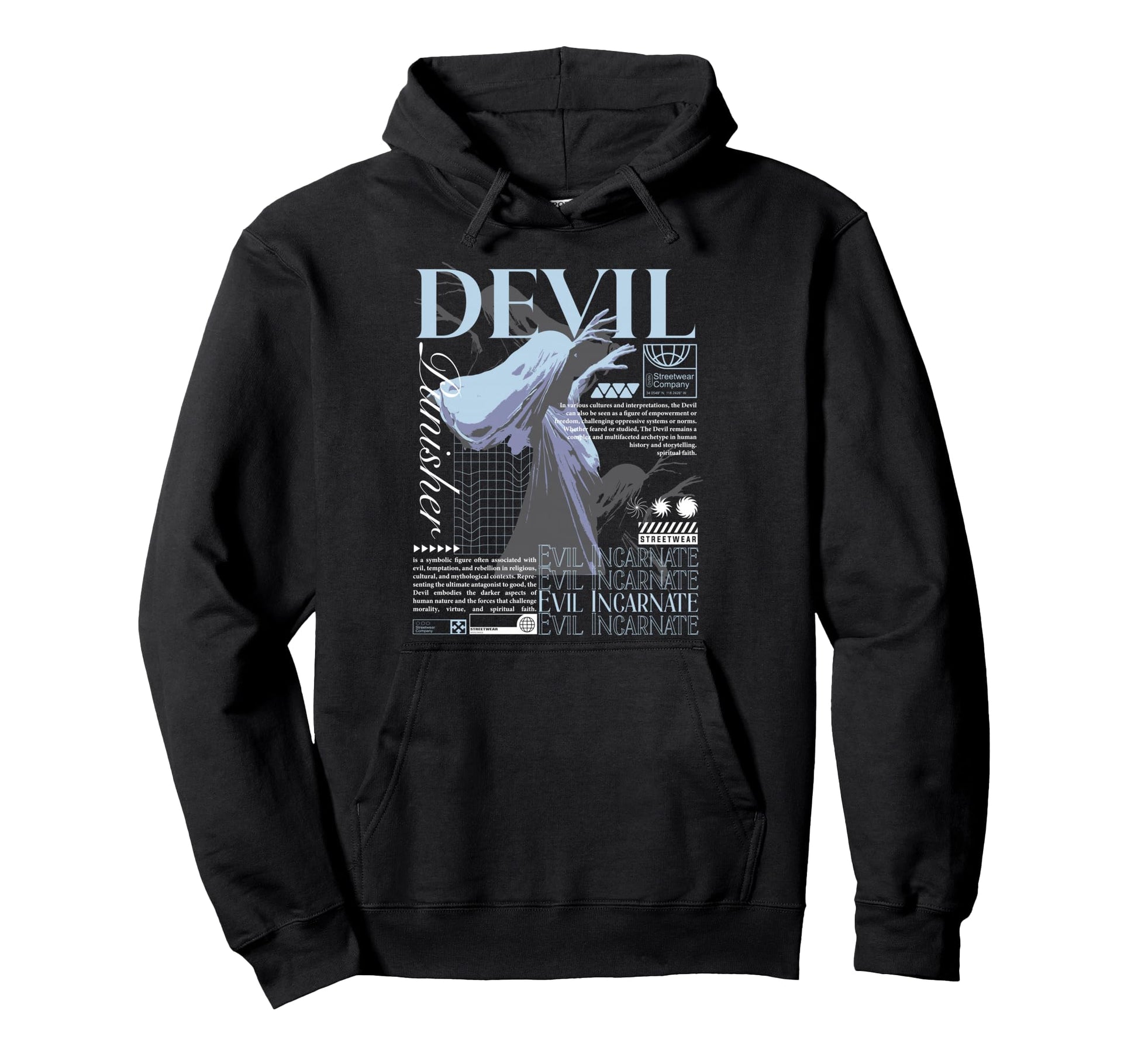 Y2K Devil Bold Urban Graffiti Aesthetic Hoodie - Novelty Apparel for Adults - T-Shirt, Sweatshirt, Hoodie