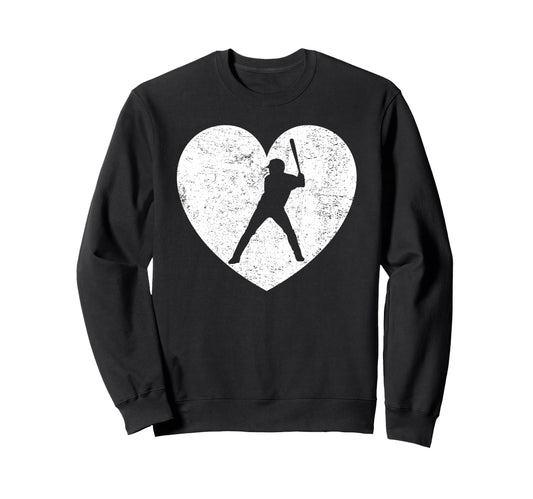 Baseball Batter Player Distressed Sweatshirt - Unique Graphic Unisex - T-Shirt, Sweatshirt, Hoodie