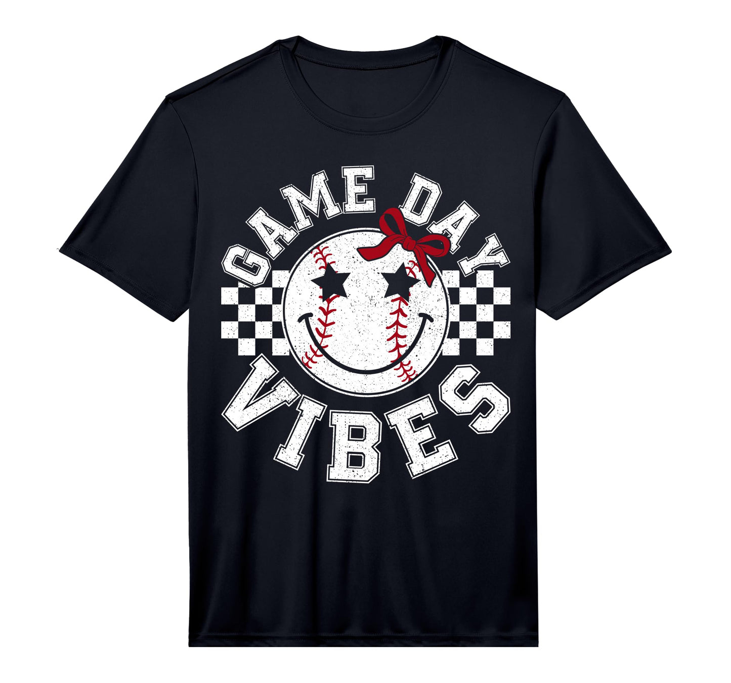 Game Day Vibes Baseball Coquette Bow T-Shirt - Graphic Print for Adults - T-Shirt, Sweatshirt, Hoodie
