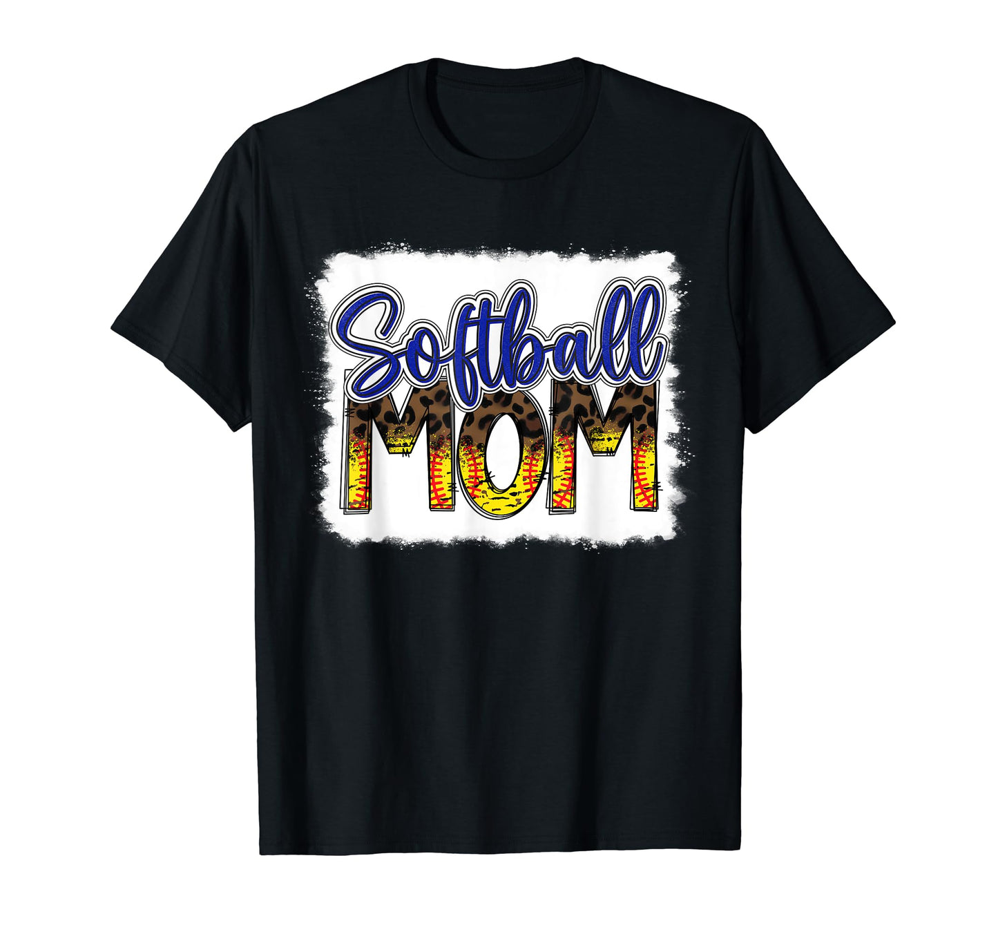 Bleached Softball Mom Leopard Funny T-Shirt - Trendy Graphic Men Women - T-Shirt, Sweatshirt, Hoodie