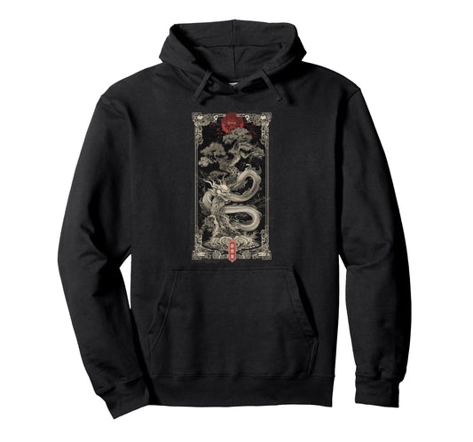 Aesthetic Dragon Streetwear Hoodie - Minimalist Print for Adults - T-Shirt, Sweatshirt, Hoodie