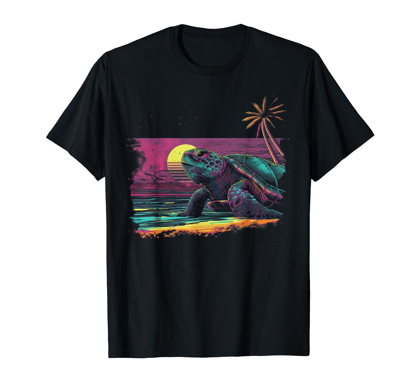 Turtle Vaporwave Aesthetic Synthwave T-Shirt - Trendy Graphic for Adults - T-Shirt, Sweatshirt, Hoodie