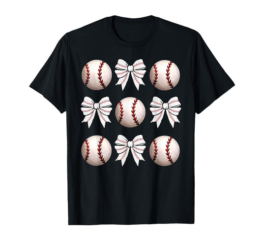 Baseball Coquette Bow Baseball Mama T-Shirt - Trendy Graphic for Adults - T-Shirt, Sweatshirt, Hoodie