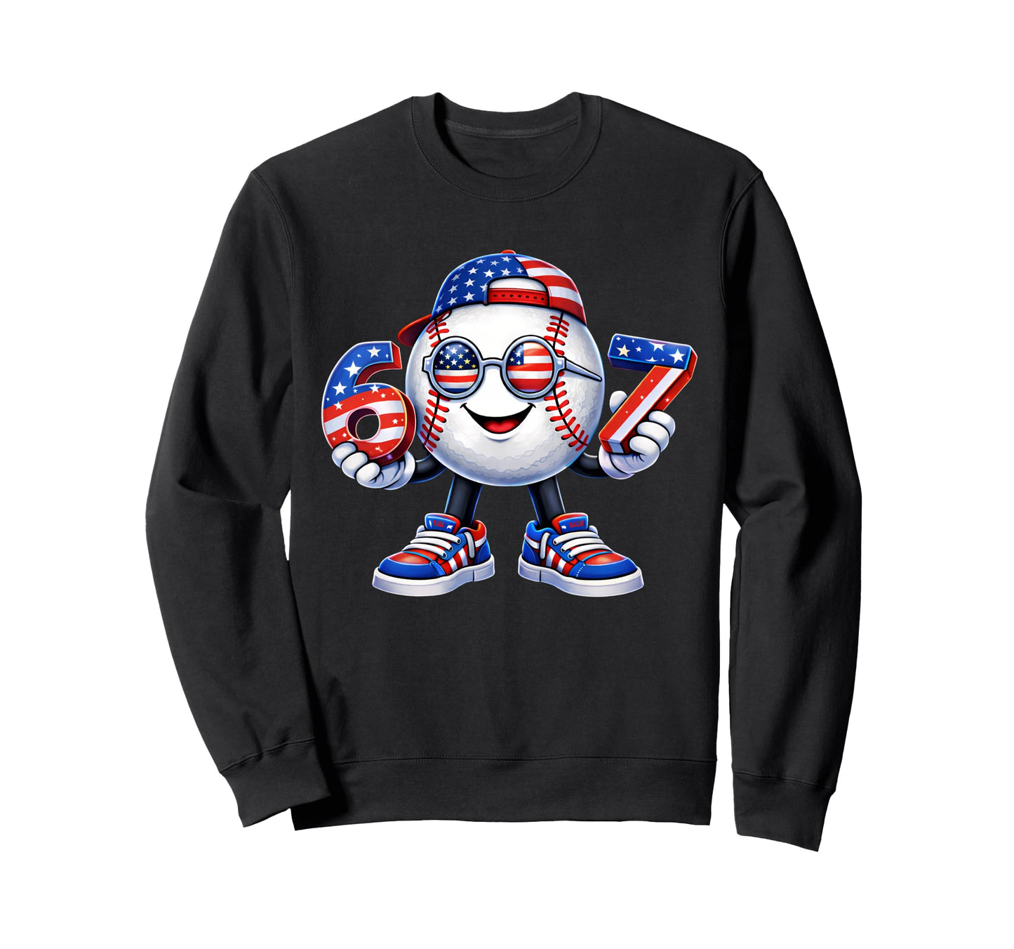 67 American Flag Bunny Drip Sweatshirt - Casual Everyday Wear Unisex - T-Shirt, Sweatshirt, Hoodie
