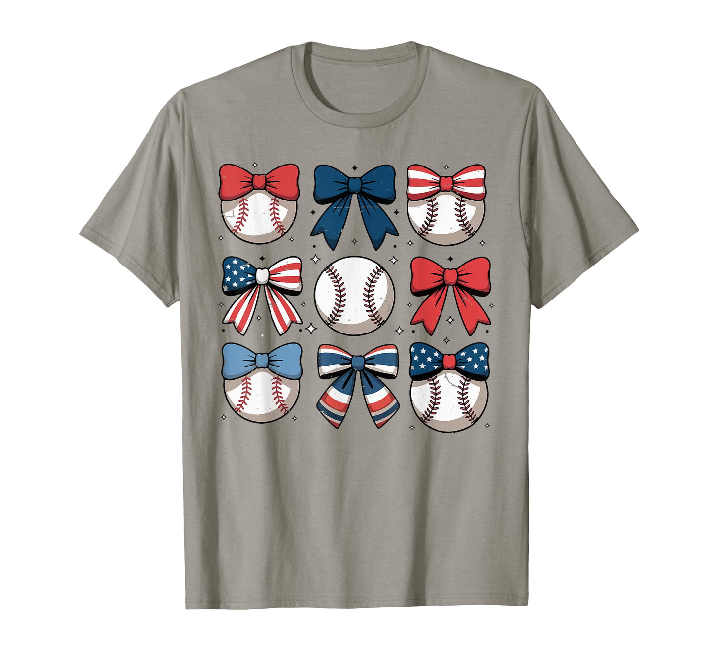 Baseball Coquette Bow 4Th July American T-Shirt - Trendy Graphic Men Women - T-Shirt, Sweatshirt, Hoodie