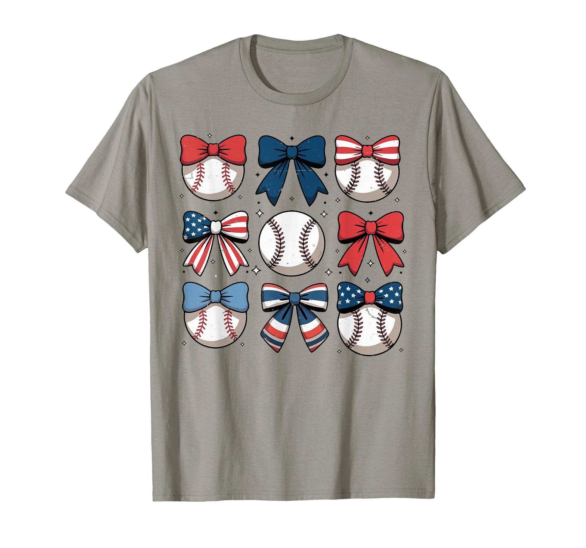 Baseball Coquette Bow 4Th July American T-Shirt - Trendy Graphic Men Women - T-Shirt, Sweatshirt, Hoodie