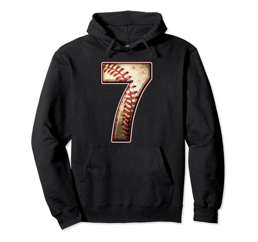 7Th Birthday Baseball Sports 7 Years Hoodie - Trendy Graphic for Adults - T-Shirt, Sweatshirt, Hoodie