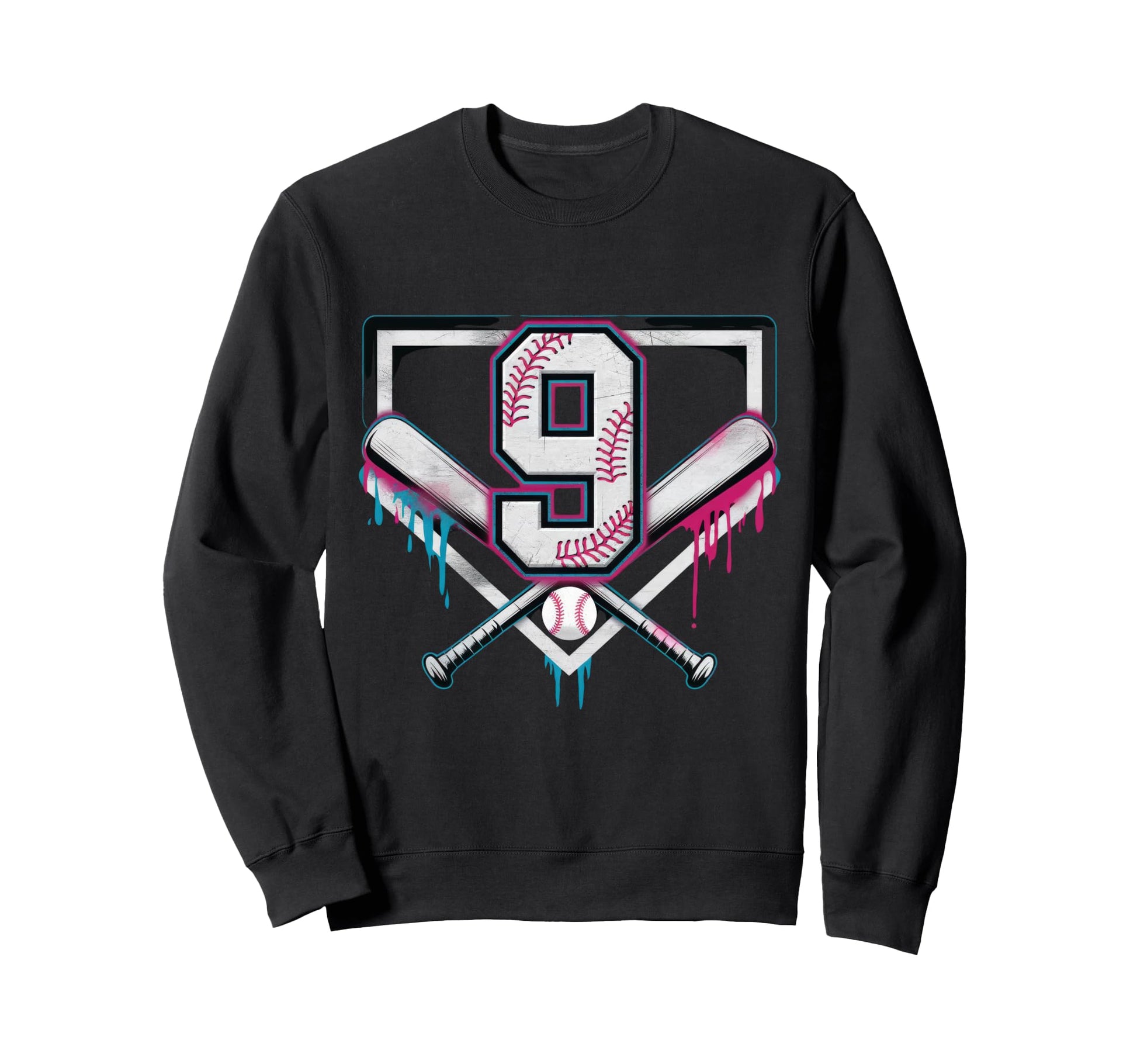 Sprinkle 9Th Birthday Plate Drip Sweatshirt - Casual Everyday Wear Unisex - T-Shirt, Sweatshirt, Hoodie