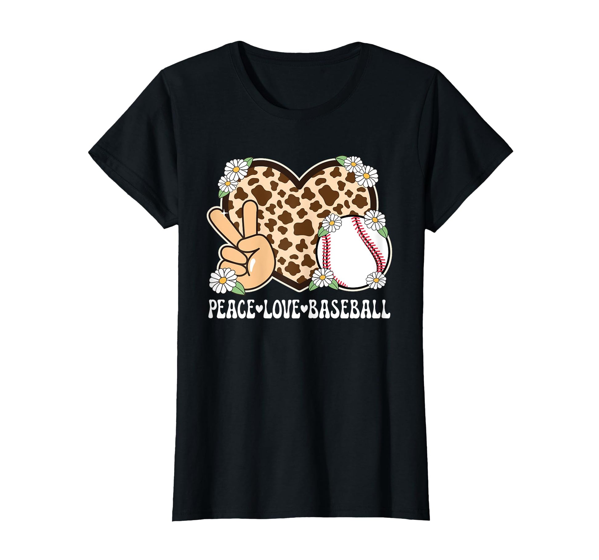 Peace Love Baseball Lover Cow Baseball T-Shirt - Streetwear Style Men Women - T-Shirt, Sweatshirt, Hoodie