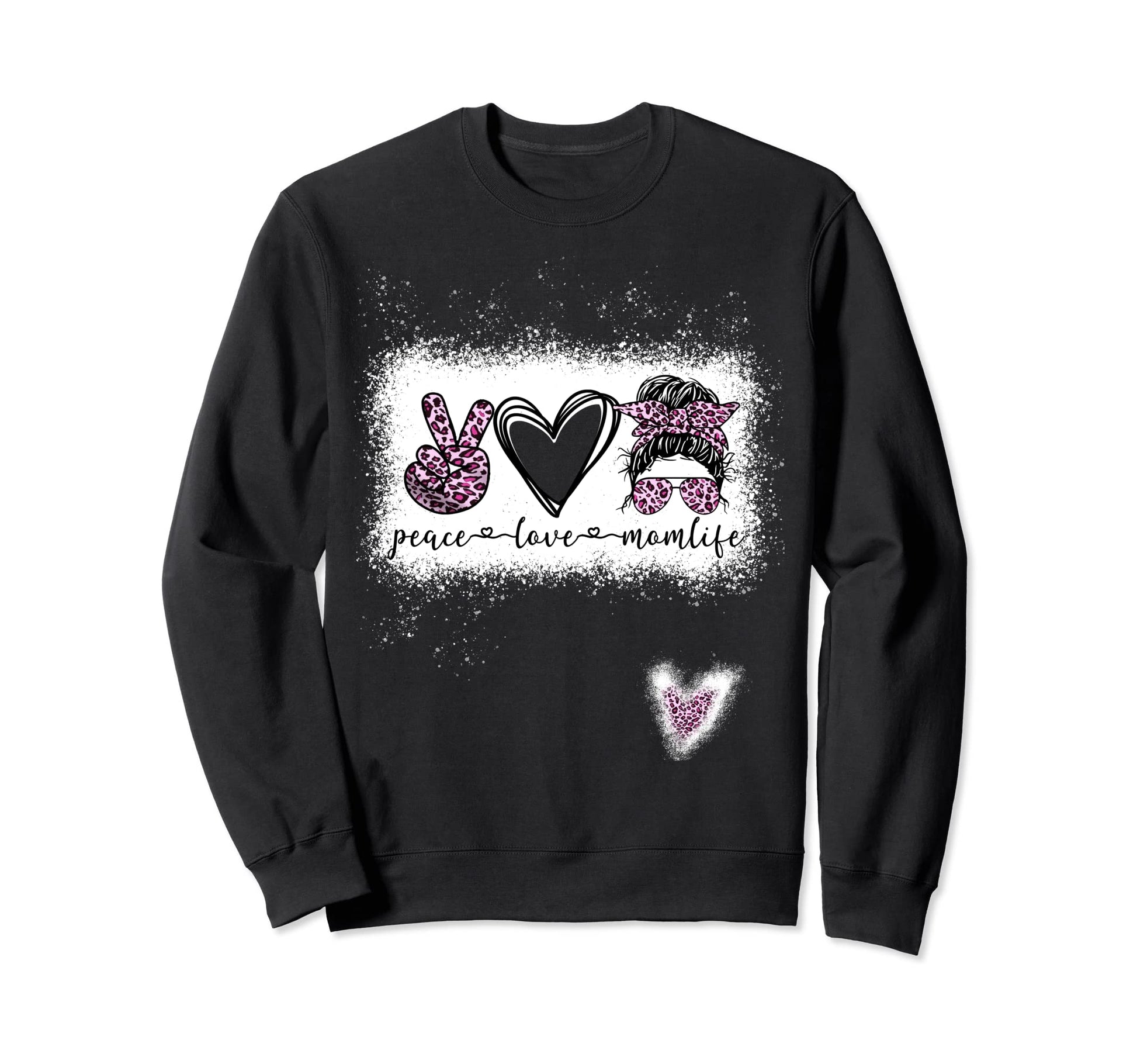 Bleached Leopard Shirts Peace Love Sweatshirt - Fun Novelty Design Unisex - T-Shirt, Sweatshirt, Hoodie